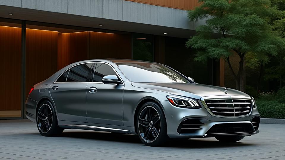 都市の背景を映すMercedes-Benz S-Classの優雅な外観
